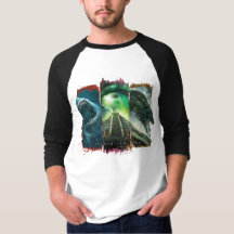 Steve Alten Mannen Basic 3/4 Sleeve Raglan T-Shirt