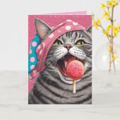 Steve de tabby kat twee paar ondergoed  kaart (Gele Bloem)