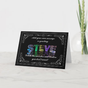 Steve - Naam in Lights wenskaart (Foto) Kaart