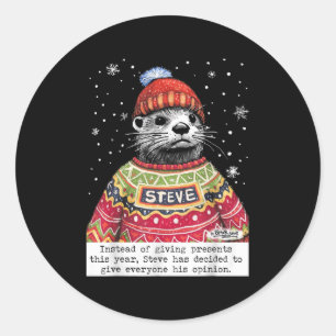 Steve Otter In Plaats Van Geschenken Dit Jaar Ronde Sticker