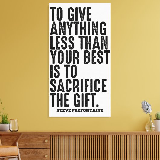 Steve Prefontaine running quotes Canvas Afdruk (Insitu (Woonkamer))