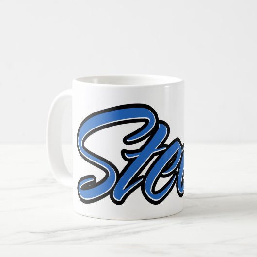 Steve Prénom Blue Tasse Café (Devant gauche)