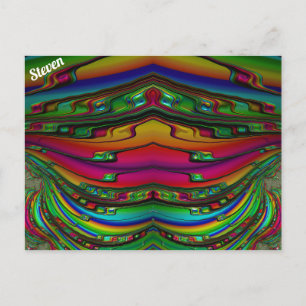 STEVEN ~ 3D Fractal Design Pattern ~ Multicolor Briefkaart