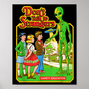 Steven Rhodes Praat Niet Met Vreemden Alien Retro Poster