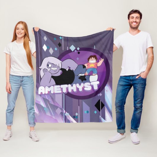 Steven Universe | Afbeelding Amethyst-teken Fleece Deken (In situ)