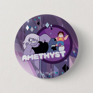 Steven Universe   Afbeelding Amethyst-teken Ronde Button 5,7 Cm