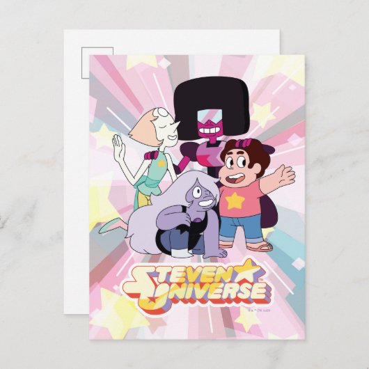 Steven Universe | Crystal Gem Group Huddle Briefkaart (Voorkant / Achterkant)