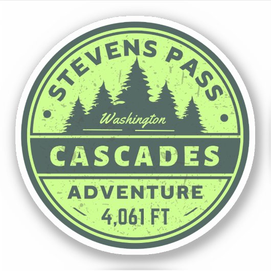Stevens Pass, cascades bereik Washington wandelrou Sticker (Voorkant)