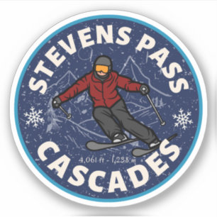 Stevens Pass, Cascades gebergte Washington skigebi Sticker