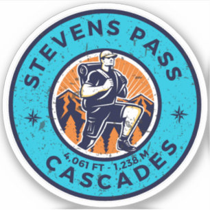 Stevens Pass, Cascades gebergte Washington wandelp Sticker