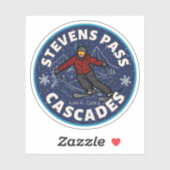 Stevens Pass, cascades range Washington ski-route Sticker (Vel)
