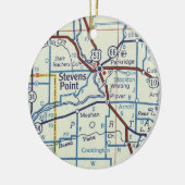 Stevens Point WI Map Keramisch Ornament (Links)