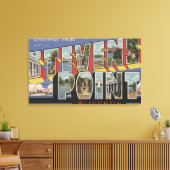 Stevens Point, Wisconsin - Grote letterscènes Canvas Afdruk (Insitu (Woonkamer))