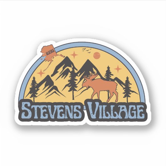 Stevens Village, Autocollant de l'Alaska (Devant)