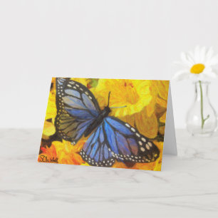Steve's Blue Butterfly Kaart