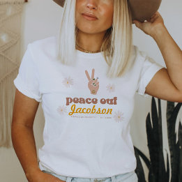 STEVIE Retro Peace Out Bride Bachelorette Party T-shirt