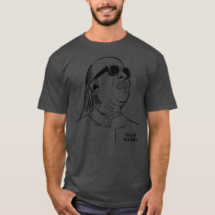 Stevie Wonder lijntekening T-shirt