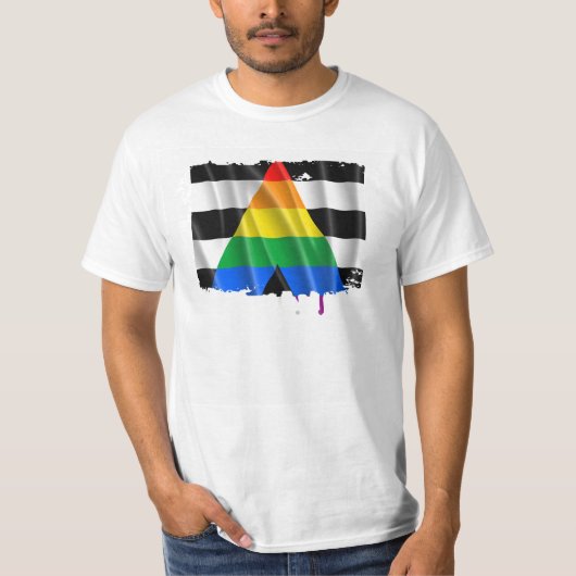 STEVIG ALLEEN VLAGWAVY-ONTWERP T-SHIRT (Voorkant)