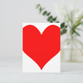 Stevig helder rood Schattige hart Briefkaart (Staand voorkant)