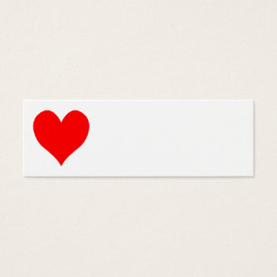 Stevig helder rood Schattige hart Mini Visitekaartjes
