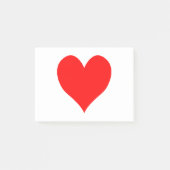 Stevig helder rood Schattige hart Post-it® Notes (Voorkant)