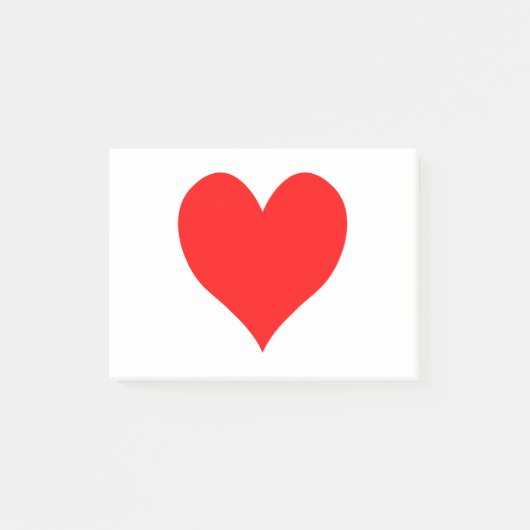 Stevig helder rood Schattige hart Post-it® Notes (Voorkant)