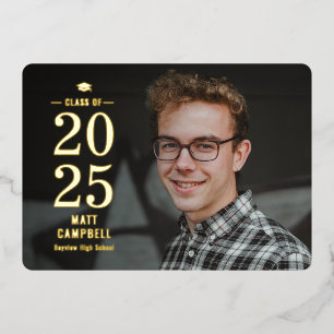 Stevig jaar folie afstudeeruitnodiging uitnodiging