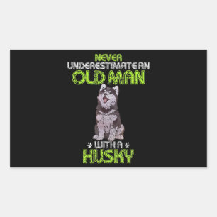 stevig  Mannen Vintage onderschat nooit een oud Ma Rechthoekige Sticker