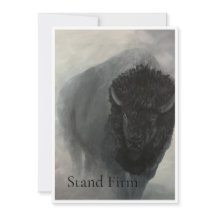 Stevig Staan Bizon Inspirerende Kunstkaart