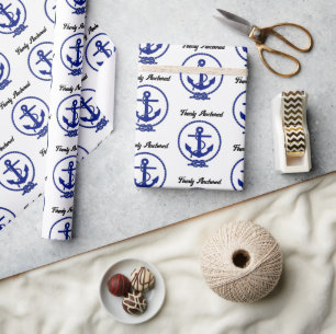 Stevig verankerd nautisch anker kustkunstwerk cadeaupapier