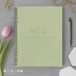 Stevig Zacht Licht Pastel Salie Mos Groen Kleur Notitieboek