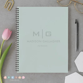 Stevig Zacht Licht Pastel Salie Mos Groen Kleur Notitieboek