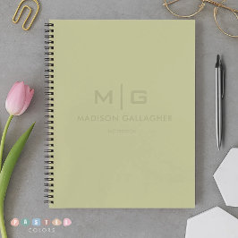 Stevig Zacht Licht Pastel Salie Mos Groen Kleur Notitieboek