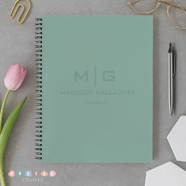 Stevig zachte licht pastelkleurig saliegroen mosgr notitieboek