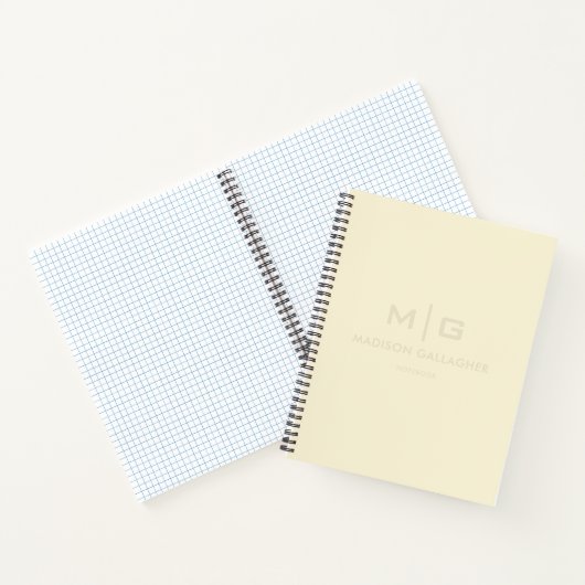 Stevig zachte lichte pastel beige crème gele kleur notitieboek (Binnen)