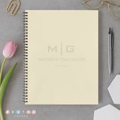 Stevig zachte lichte pastel beige crème gele kleur notitieboek