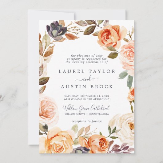 Stevige aardkorrels in één bruiloft kaart (Voorkant)