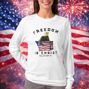 Stevige Arend & VS-vlag Patriottische Christelijke T-shirt