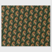 Stevige bruine draak cadeaupapier (Vlak)