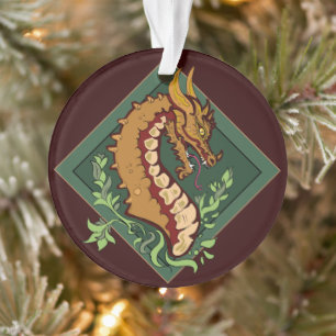Stevige bruine draak ornament