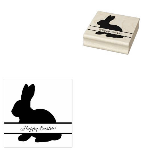 Stevige Bunny-monogram retouradres Rubberstempel (Gestempeld)