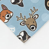 Stevige en vriendelijke bosdieren, Monogram toevoe Fleece Deken (Hoek)