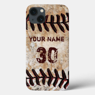 Stevige Gepersonaliseerde Vintage Honkbal iPhone H 13 Hoesje