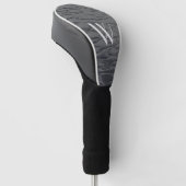 Stevige grijze monogram golfheadcover (Schuin)