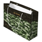 Stevige groene camouflage gepersonaliseerd groot cadeauzakje (Voorkant Gekanteld)