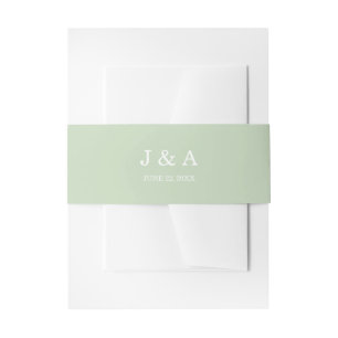 Stevige Groene Rustieke Monogram Gepersonaliseerde Uitnodigingen Wikkel