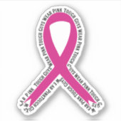 Stevige jongens Draag het bewustzijn van roze bors Sticker (Voorkant)