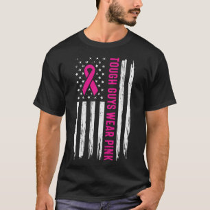 Stevige jongens Draag roze Amerikaanse vlag borstk T-shirt