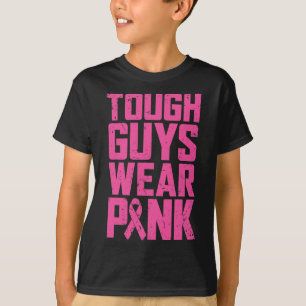 Stevige jongens Draag Roze Borstkanker Man B T-shirt