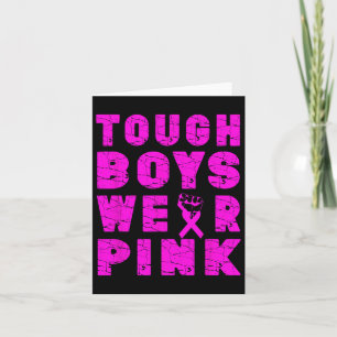 Stevige jongens Draag roze roze roze borstkanker Kaart